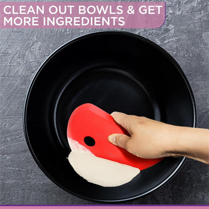 Zoie + Chloe Multipurpose Silicone Bowl Scraper - Dough Scraper for Cleaning Mixing Bowls, Baking Pan - Silicone Scraper Spatula For Painting, Smoothing, Frosting, Cake Decorating - Yellow, 7x3.75"
