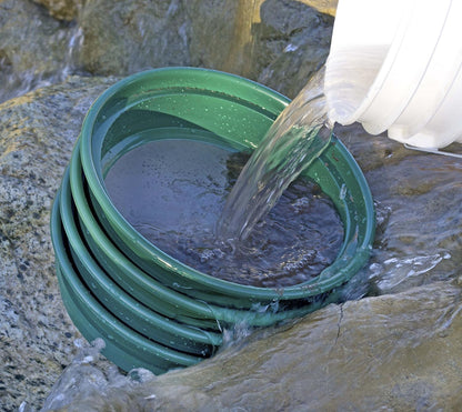 SE 13.25 Inch Wide Stackable Classifier Gold Prospecting Pan - 1/8 Inch Stainless Steel Mesh Sifting Pan, Green