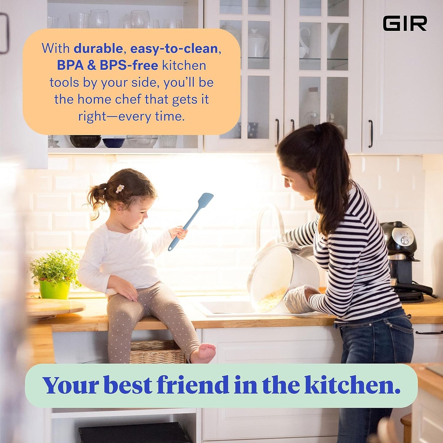 GIR: Get It Right 5-Piece Silicone Ultimate Kitchen Utensils Set - Ladle, Spatula, Flip, Spoon & Spoonula - Non-Toxic Cooking Utensils for Nonstick Cookware, Cooking and Baking - Black