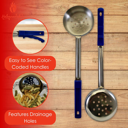 8 Ounce Solid Stainless Steel Portion Control Ladle Spoon for Measuring and Serving; Commercial Grade Serving Scoops [Pack of 2]