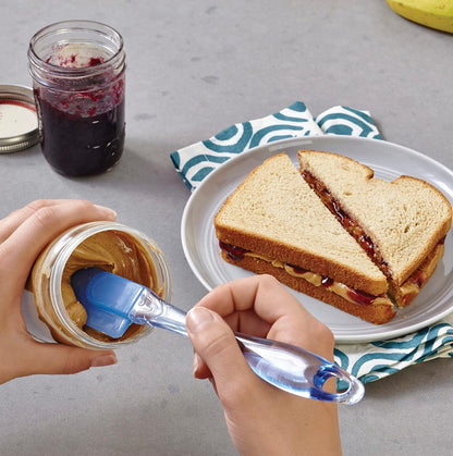 Wilton Easy Flex Silicone Spatula Set - Your Versatile Tools for Mixing, Folding, Scraping, Cooking, Frosting and Serving, Blue, 3-Piece