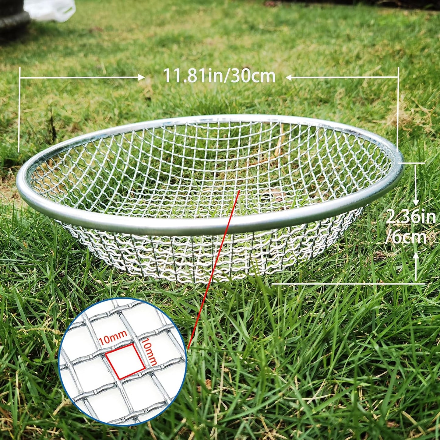 2PCS YUEBM Gardening Sand Soil Compost Sifter Perfect for 5 Gallon Bucket, 1/4 Inch Mesh, 1/8 Inch Mesh