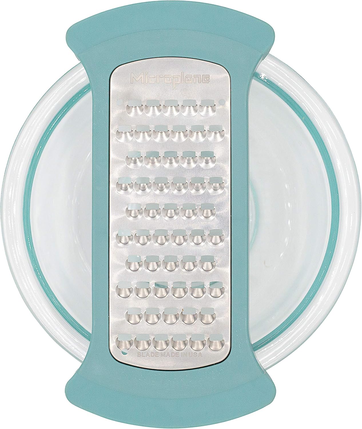Microplane Mixing Bowl Grater - Extra Coarse Grater for Cauliflower Rice - Purist Blue
