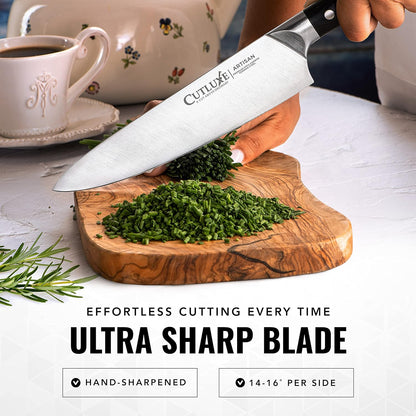 Cutluxe Kitchen Knives, 5 Pcs Chef's Knife Set – Razor Sharp German Steel, Full Tang, Ergonomic Handles – Artisan Series