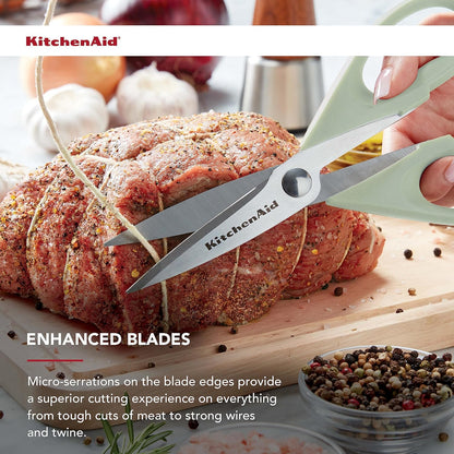 KitchenAid Multipurpose Shear Set, Versatile Scissors with Nutcracker, Bottle Opener, Ergonomic Handles with Protective Blade Covers, 2 Piece