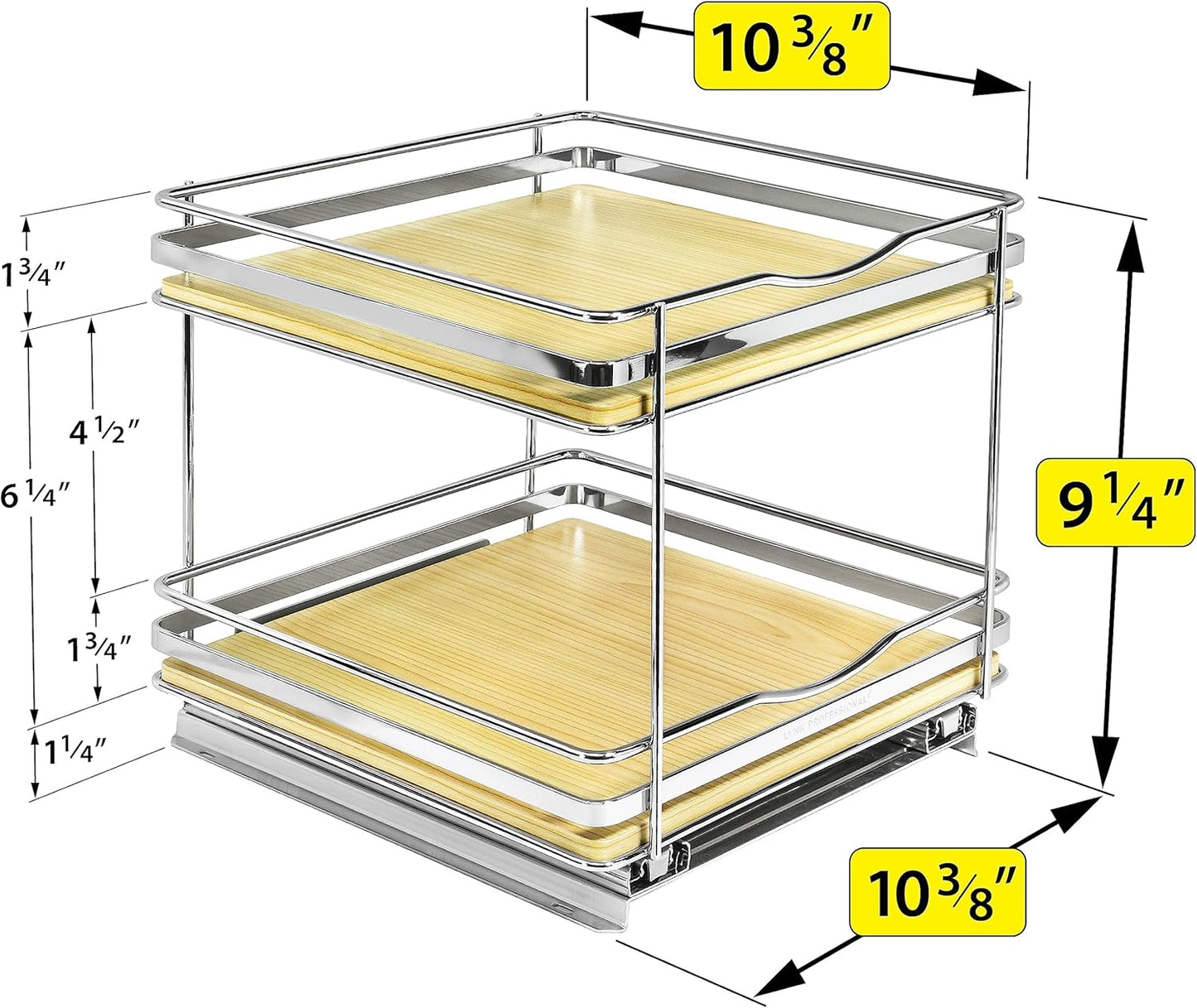 LYNK PROFESSIONAL® Pull Out Spice Organization for Cabinets - 4-3/8 inch Wide – Spice Rack for Inside Cabinets, Slide Out Spice Rack Organizer for cabinet – Pull Out Spice Rack, Sliding 2 Tier Chrome