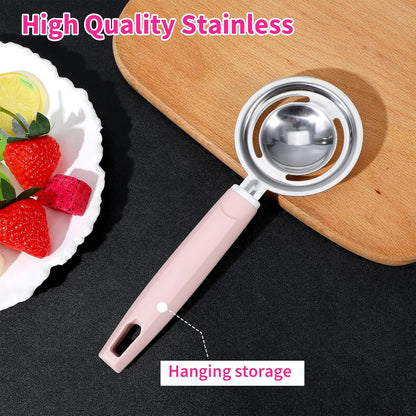 Egg Separators for Yolk, Pink Egg Separators Stainless Steel Kitchen Gadget, Long Handle Eggs Yoke Separator for Baking Cooking and Culinary Preparation