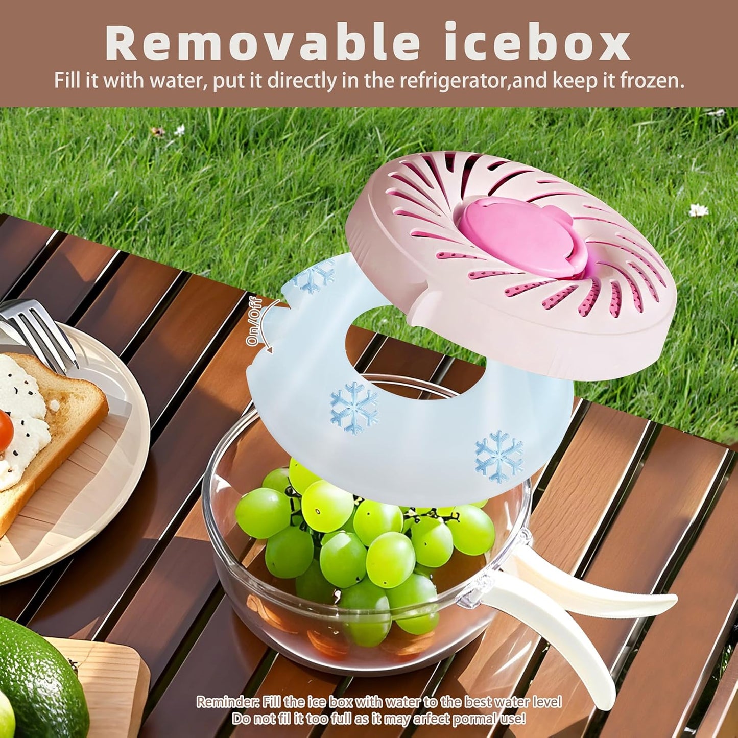 New Upgrade Fruit Washing Bowl with Strainer,3 in 1 Multipurpose Drain Basket with Lid & Ice Box,Foldable Handle Fruit Strainer,Fruit Washer Perfect for Fridge Storage and Outdoor Picnics(1 QT)