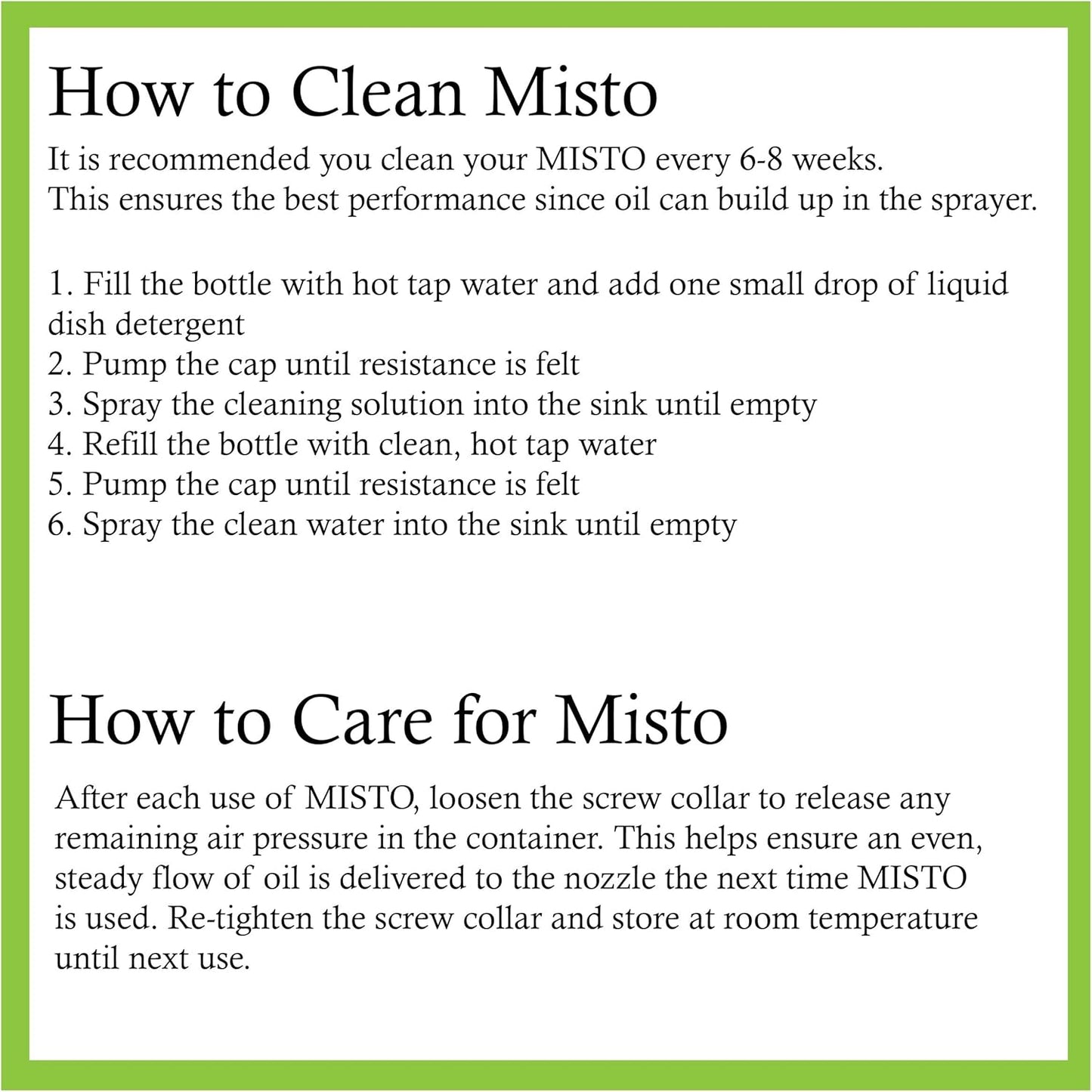 Misto Aluminum Oil Sprayer, Set of 2, Versatile Refillable Aerosol Sprayers for Olive Oil, Vinegar, Lemon Juice, Dressings, and More, Ideal for Cooking, BBQ, and Air Fryers