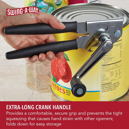 Swing-A-Way Easy-Crank Can Opener with Folding Crank Handle, Black, 3.50 x 4.50 x 10.50