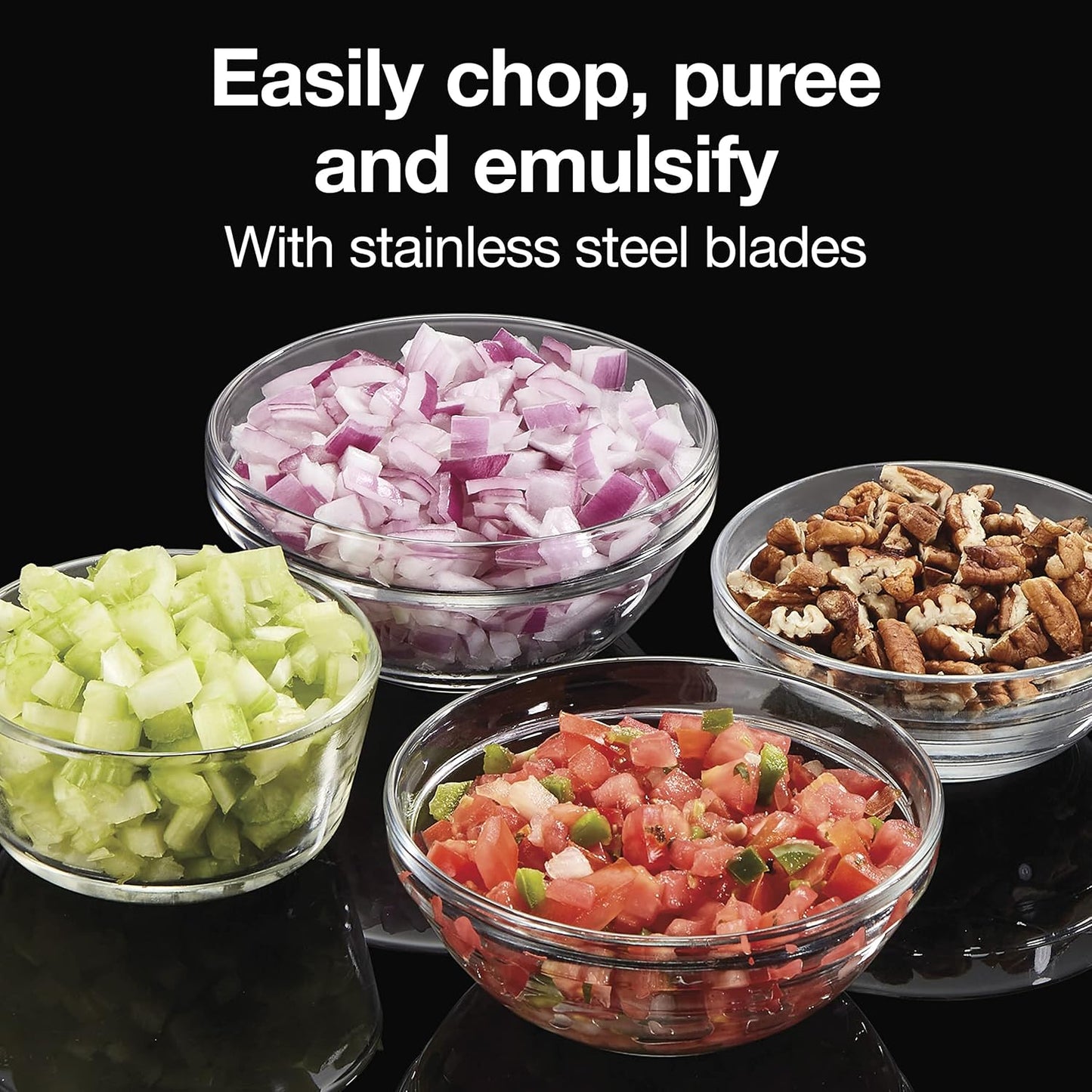 Proctor Silex Durable Electric Vegetable Chopper & Mini Food Processor for Chopping, Puree & Emulsify, 1.5 Cup, White