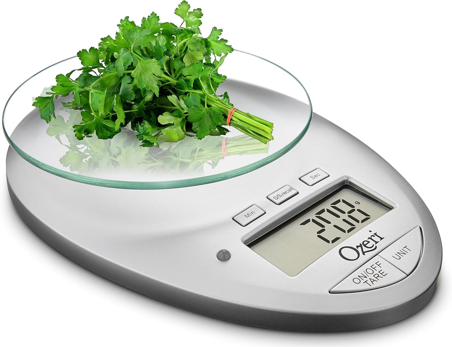Ozeri Pro II Digital Kitchen Scale with Removable Glass Platform and Countdown Kitchen Timer (1 g to 12 lbs Capacity)