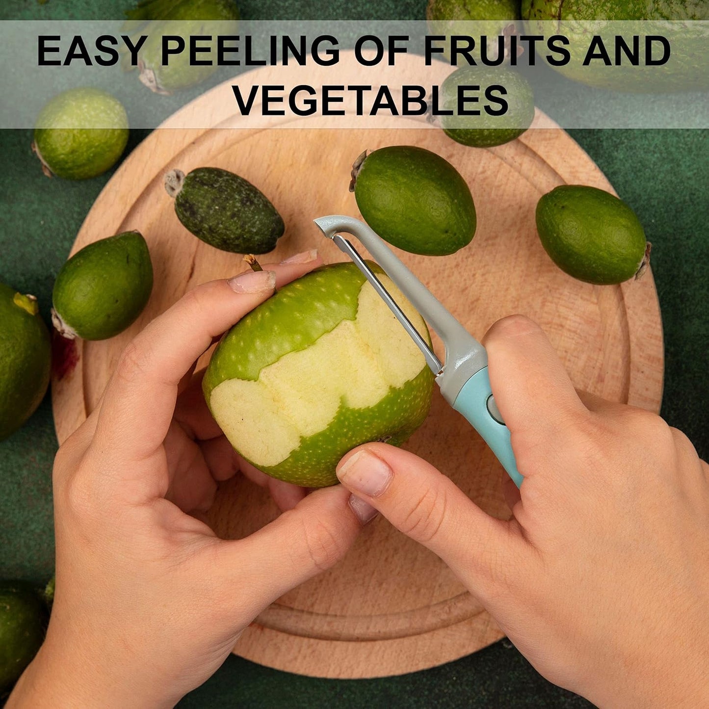 Bahoki Essentials 3 Piece Peeler Set - Stainless Steel Trio Vegetable and Fruit Peeler - Interchangeable Multifunctional Cutter Slicer - Julienne Cut, Shredder, Peelers - Home Kitchen Gadgets