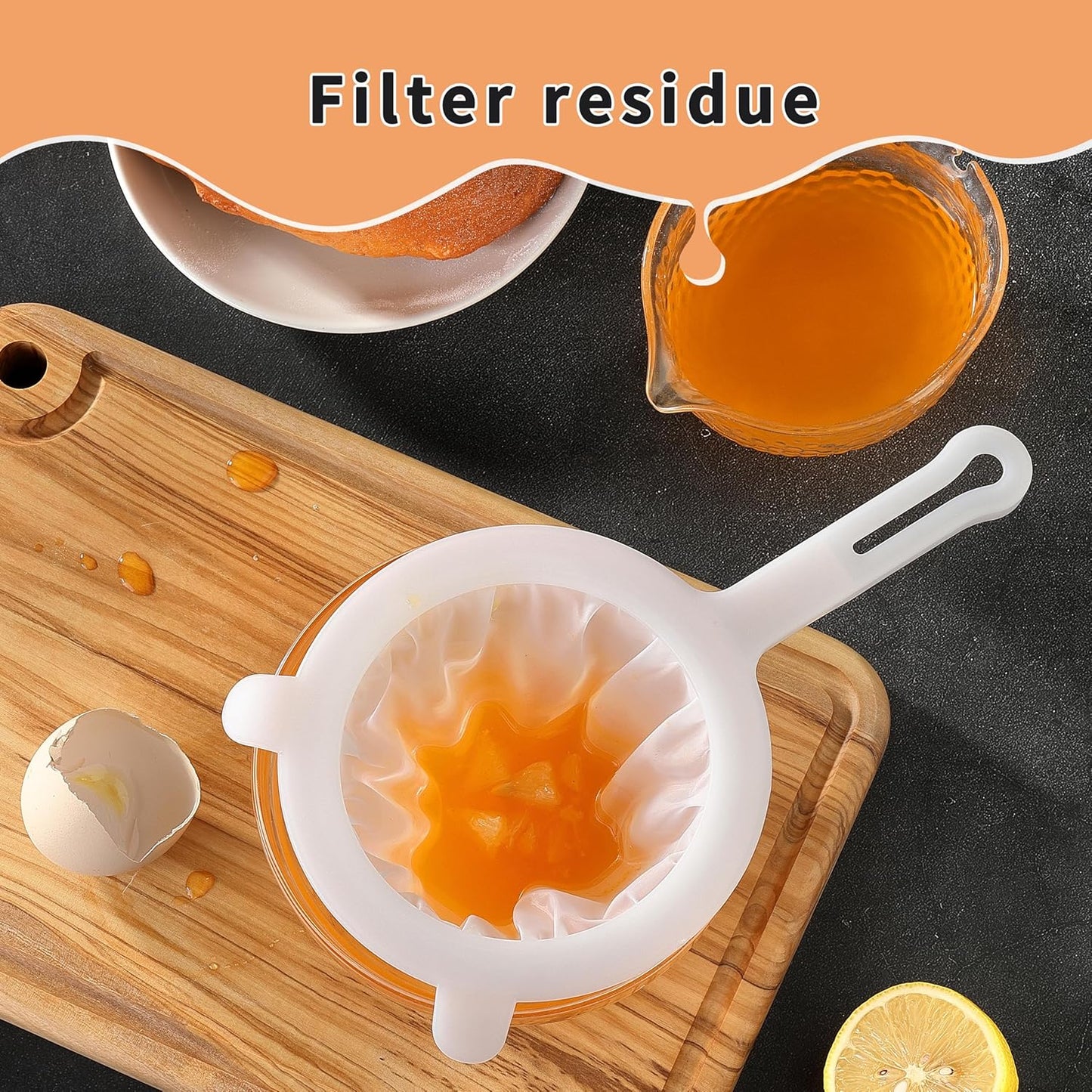 VRUIFA 2PCS Plastic Fine Mesh Strainer, Nylon Ultra Strainer for Juice,Yogurt, Coffee, Honey, Milk, Nut Milk with Handle (120+200Mesh)