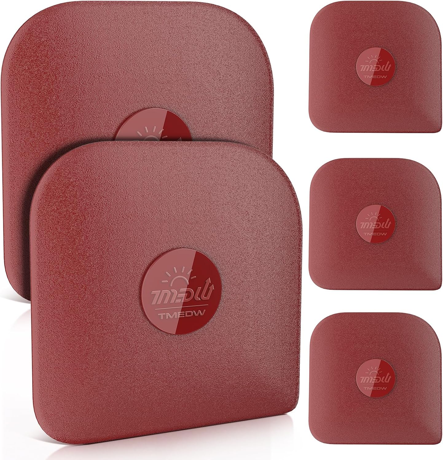 TMEDW Pan Scraper, 5 Pcs Pot Scraper, Pan Scraper Plastic, Multifunctional Scraper Tool for Kitchen, Non-Slip, Food Safe, High Heat Resistant-Red