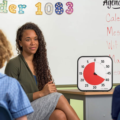 TIME TIMER 8 inch Visual Timer - 60 Minute Kids Desk Countdown Clock with Dry Erase Activity Card, Also Magnetic - for Kids Classroom, Homeschooling Study Tool, Task Reminder, Home and Kitchen Timer