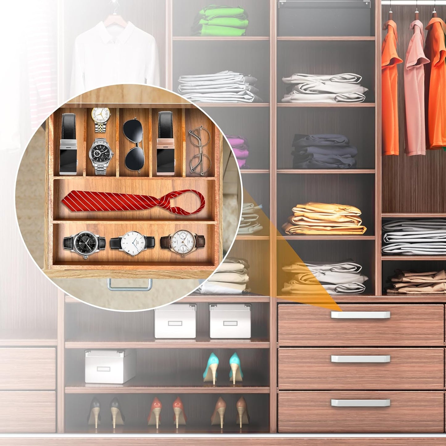 Bellsal Silverware Organizer Kitchen Drawer Organizer Expandable Bamboo Utensil Holder Cutlery Tray for Kitchen Utensil and Flatware Bedroom Office