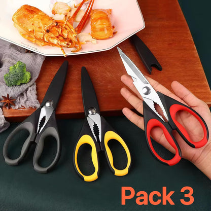 Professional Kitchen Scissors Heavy Duty - Multi-Purpose Kitchen Shears for Meat, Poultry, Food - Stainless Steel Cooking Scissors - Dishwasher Safe Culinary Shears