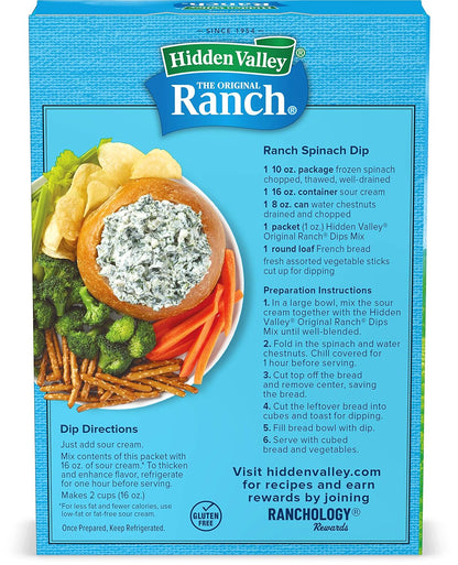 Hidden Valley Original Ranch Dip Mix, 1 Ounce Each, 4 Count (Package May Vary)
