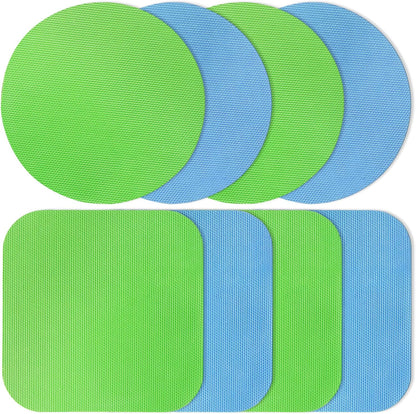 4PCS Jar Opener for Seniors with Arthritis - Rubber Gripper Pads, Bottle & Can Opener, Kitchen Gadgets (Light Blue + Green)