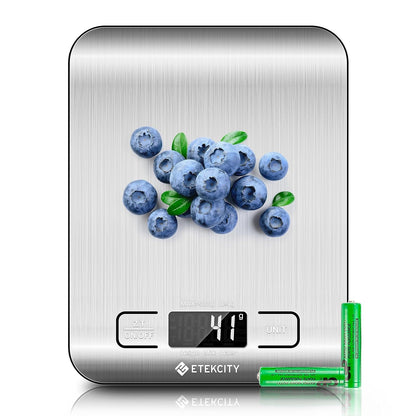 Etekcity Smart Food Kitchen Scale with Nutritional Calculator, Free App with 19 Nutrients Tracking, Calorie, Marco, Digital grams and ounces for weight loss, Premium Stainless Steel, 11lb