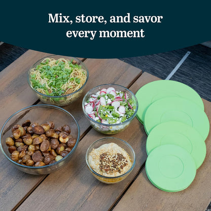 Libbey Small Glass Prep Bowls with Lids, Set of 8, 6.25 oz Small Bowls- Ideal for Leftovers, Meal Prep & Dips, Durable & Dishwasher Safe