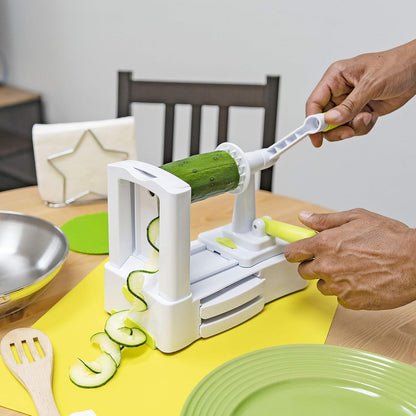 "Southern Homewares 3-Blade Spiral Vegetable Slicer - Zucchini, Spaghetti Noodle Maker for Fruits & Veggies, Tabletop Design"