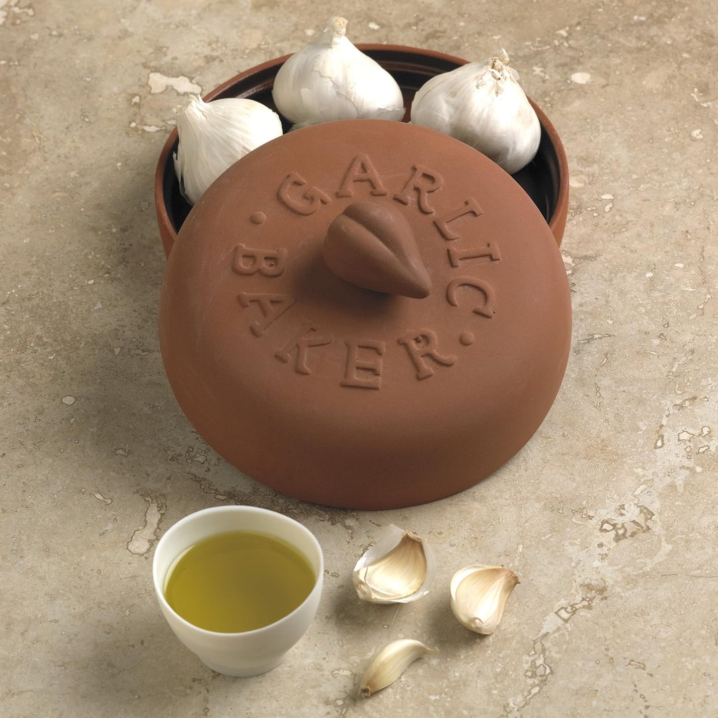 Fox Run Garlic Baker, 7-Inch, Terra Cotta