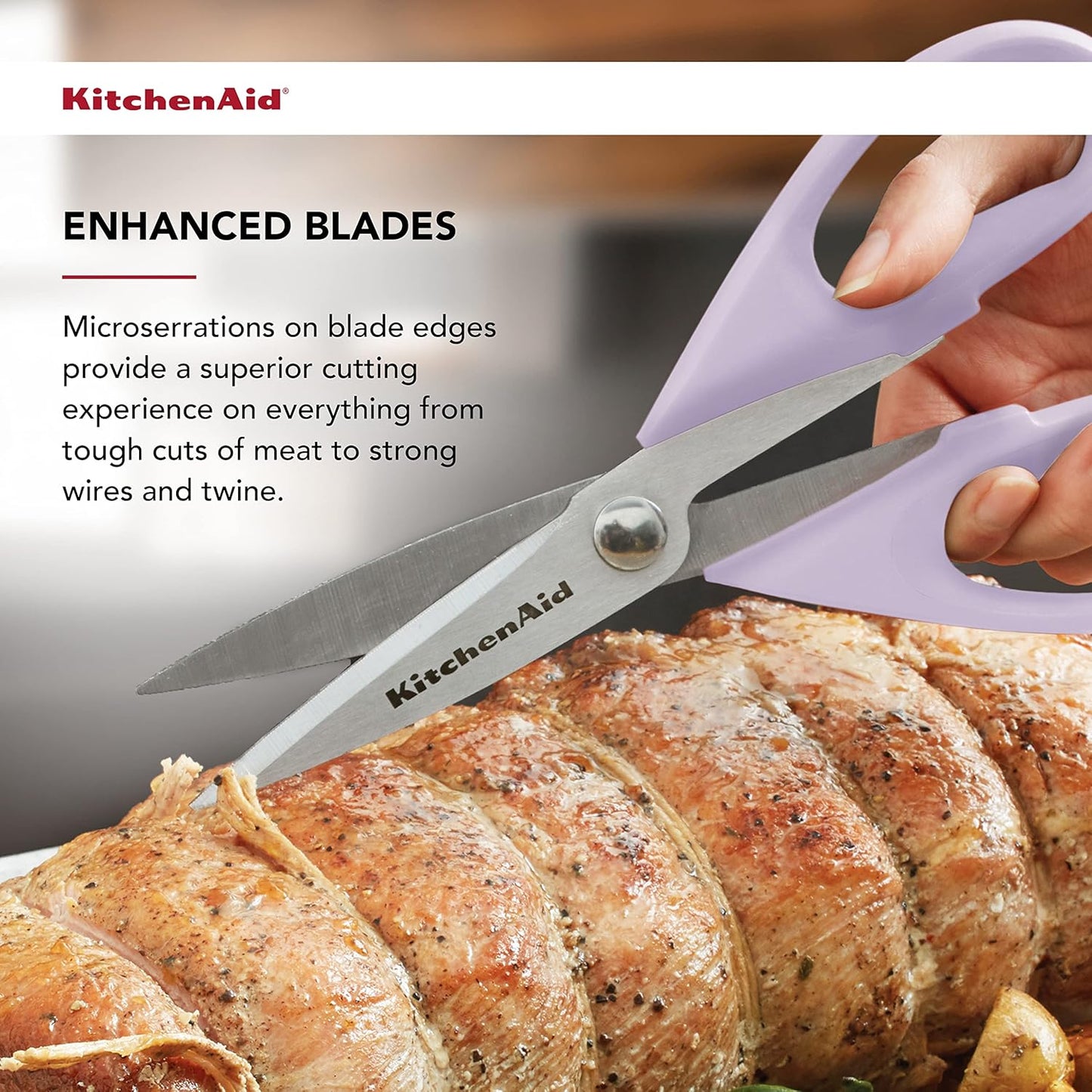 KitchenAid Multipurpose Shear Set, Versatile Scissors with Nutcracker, Bottle Opener, Ergonomic Handles with Protective Blade Covers, 2 Piece