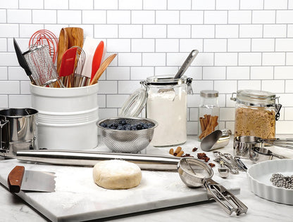 RSVP International Endurance Kitchen Collection, Pastry Baking Accessories, Bench Scraper, Stainless Steel