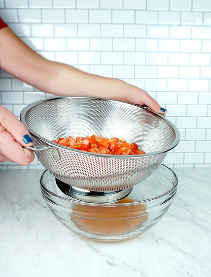 RSVP International Endurance Kitchen Collection Colander Strainer, Mini, Pierced Stainless Steel
