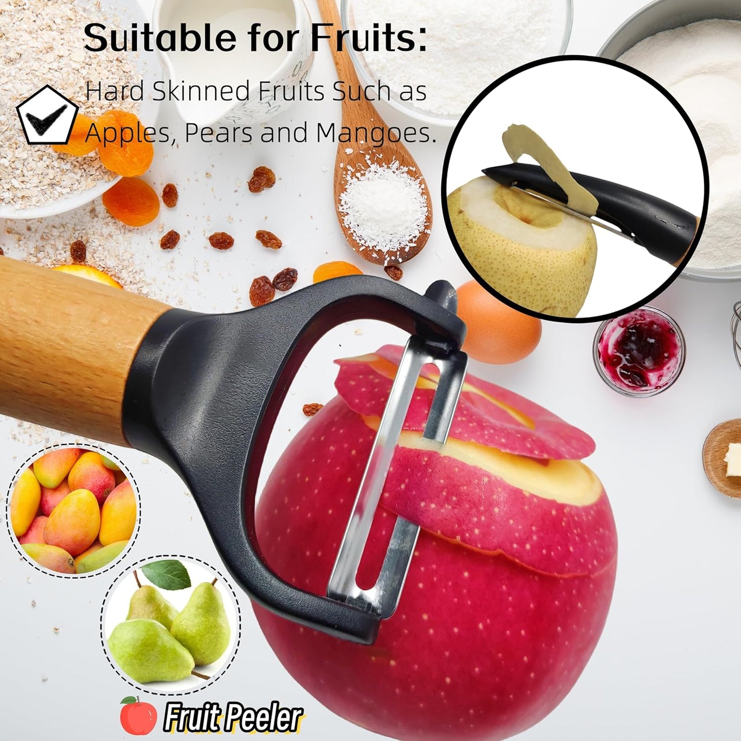 Trez Treamer 6-Pack Vegetable Peeler for Kitchen，Y Peeler Stainless Steel Potato Peeler Set for Apple Veggie Carrot Fruit Zucchini Cucumber Safe Peelers Bulk with Non-Slip Handle (P)