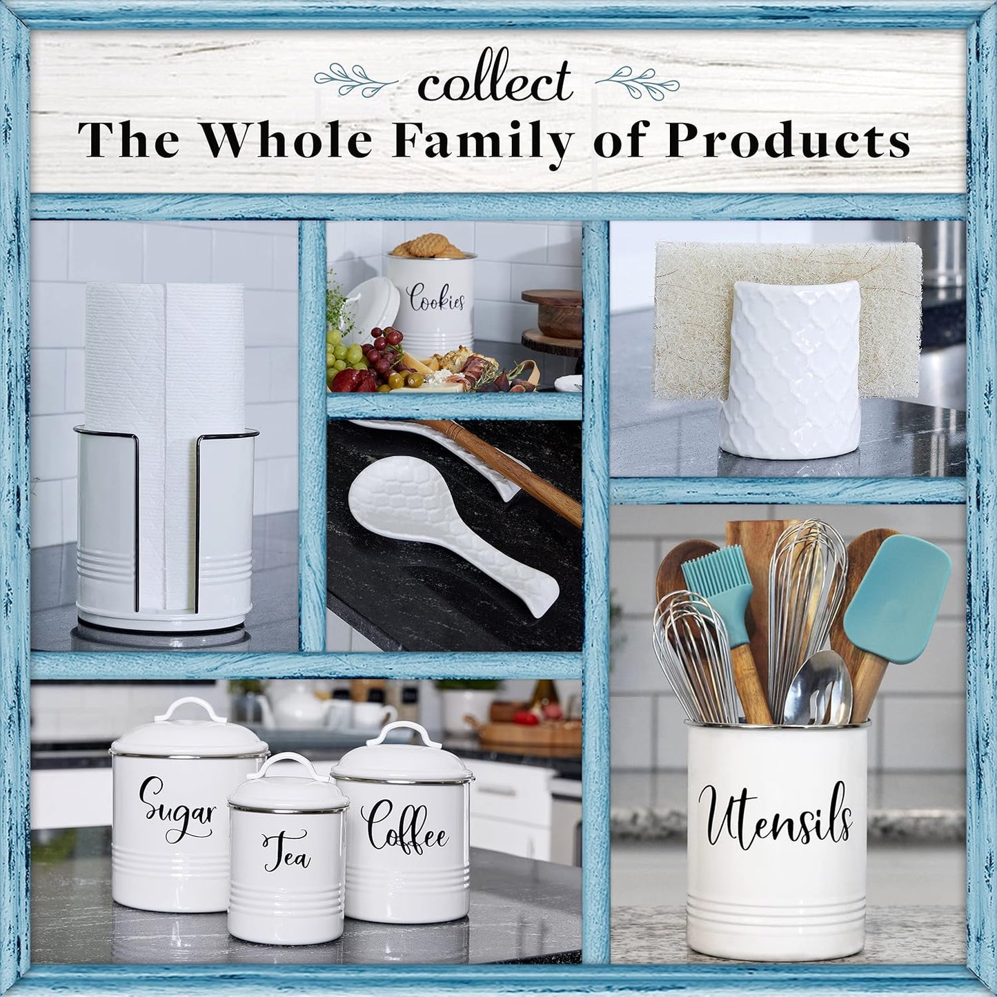Home Acre Designs Sponge Holder for Kitchen Sink - Rustic Farmhouse Home & Kitchen Decor - White Ceramic