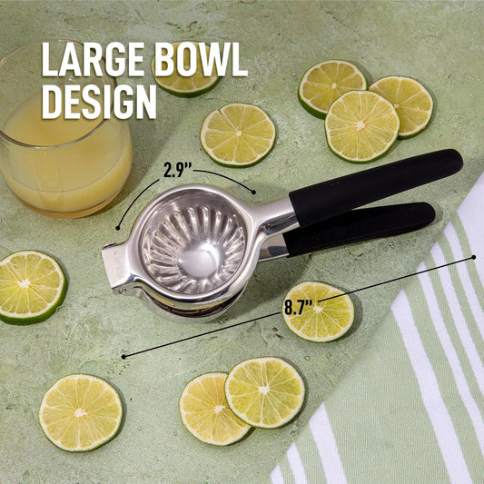 Lemon Squeezer Stainless Steel with Premium Quality Heavy Duty Solid Metal Squeezer Bowl - Large Manual Citrus Press Juicer and Lime Squeezer Stainless Steel - by Zulay Kitchen