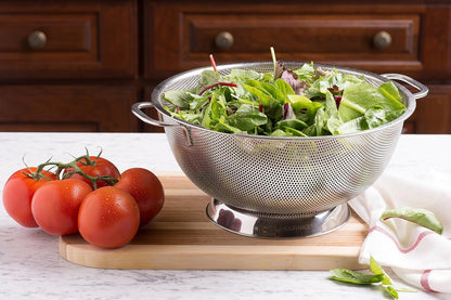 Bellemain Colander for Kitchen – 5 Qt Stainless Steel Strainer with Handle - 18/8 Pasta Strainer Bowl for Pasta, Spaghetti, Vegetables, Fruit, and Pot Draining - Stainless Steel Colander