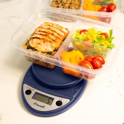 Escali Primo Digital Food Scale Multi-Functional Kitchen Scale and Baking Scale for Precise Weight Measuring and Portion Control, 8.5 x 6 x 1.5 inches, Black