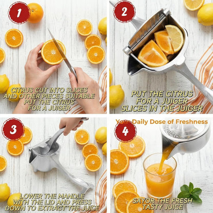 2026 New Model Manual Juicer Press, Aluminum Alloy Lemon Squeezer & Citrus Pomegranate Grapefruit Extractor, 0.6L Capacity, Ergonomic Non-Slip Grip for Easy Cleaning, Kitchen Juice Tool.