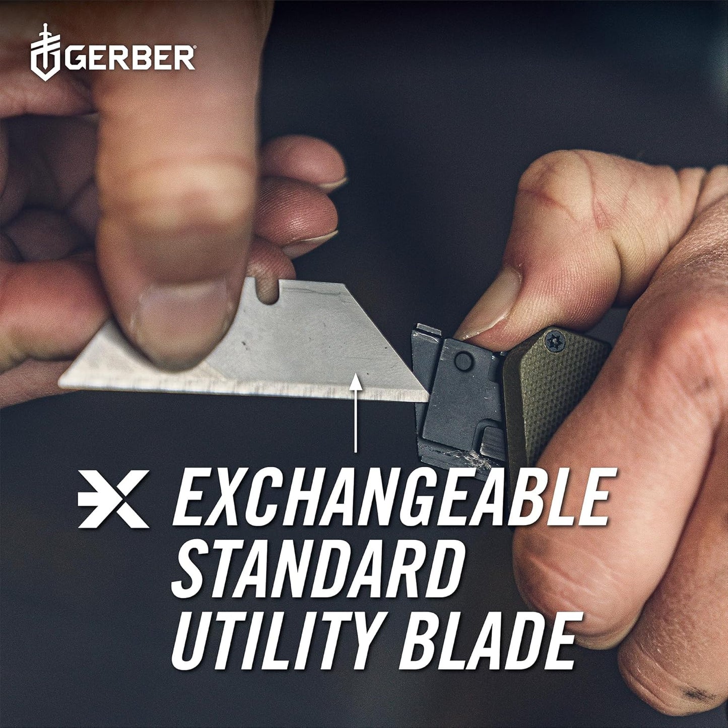 Gerber Gear Prybrid Utility Knife with Pocket Clip, Box Cutter Retractable Blade, Heavy Duty Utility Razor with Pry Bar, Bottle Opener, and Wire Stripper, Multi tool Pocket Knife, Blue with Clip