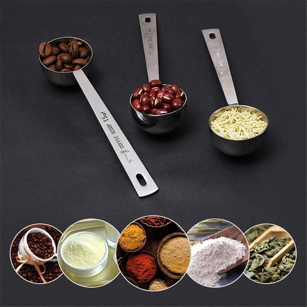 Stainless Steel 1 Tablespoon Measuring Coffee Scoop Spoon, Set of 3