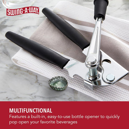 Swing-A-Way Easy-Crank Can Opener with Folding Crank Handle, Black, 3.50 x 4.50 x 10.50