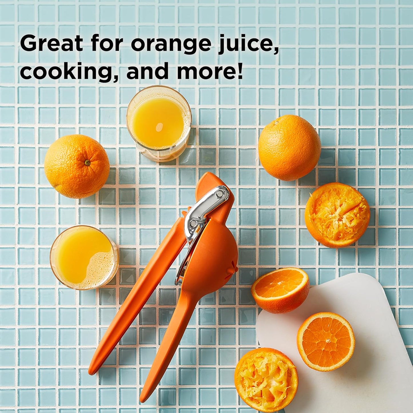 Chef'n FreshForce Lemon Squeezer Citrus Juicer, Manual Hand Press with Dual-Gear Power for Maximum Juice Extraction, Durable, Lime Green