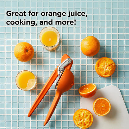 Chef'n FreshForce Lemon Squeezer Citrus Juicer, Manual Hand Press with Dual-Gear Power for Maximum Juice Extraction, Durable, Lime Green
