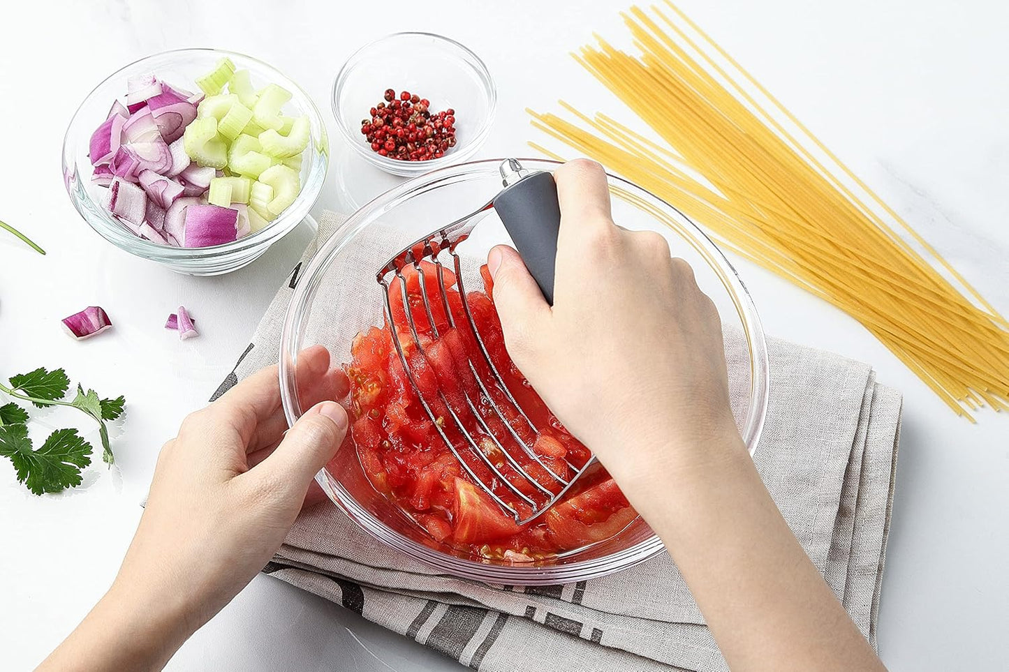 Spring Chef Dough Blender, Top Professional Pastry Cutter with Heavy Duty Stainless Steel Blades, Medium Size, Black