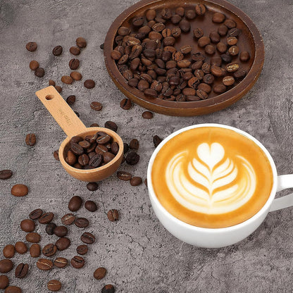 4 PCS Wooden Measuring Spoons Coffee Measuring Scoop Wooden Scoops for Jars 1 Tablespoon Beech Coffee Scoop Small Sugar Scoops for Canister for Ground Coffees Beans Sugar Tea Bath Salt Containers