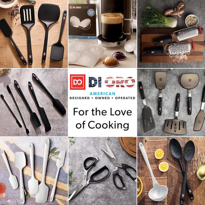DI ORO Silicone Spatula Set - Rubber Kitchen Spatulas for Baking, Cooking, & Mixing - 600°F Heat-Resistant & BPA Free Silicone Scraper Spatulas for Nonstick Cookware - Dishwasher Safe (4pc, Black)