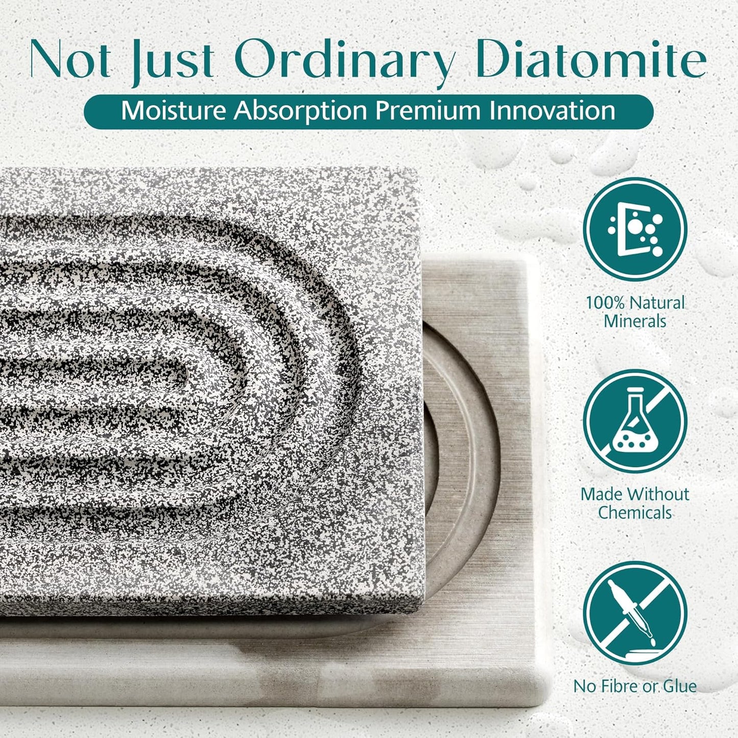 Eormoe Faucet Mat for Kitchen Sink – Diatomite Stone Drying Mat & Sink Protectors, Prevent Moisture – Sink Splash Guard Water-Absorbing Stone Tray for Bathroom Counter (Light Grey, 23.6" x 3.9")