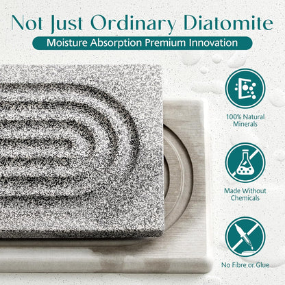 Eormoe Faucet Mat for Kitchen Sink – Diatomite Stone Drying Mat & Sink Protectors, Prevent Moisture – Sink Splash Guard Water-Absorbing Stone Tray for Bathroom Counter (Light Grey, 23.6" x 3.9")