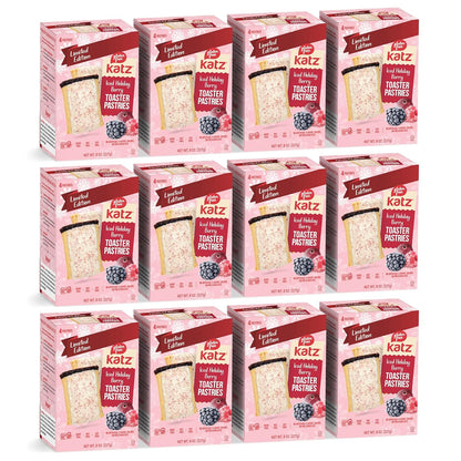 Katz Gluten Free Iced Holiday Berry Toaster Pastries. Limited Edition Kosher Breakfast Snack. Free of Dairy, Peanuts, Tree Nuts, and Sesame, No Artificial Color. (4Pk)