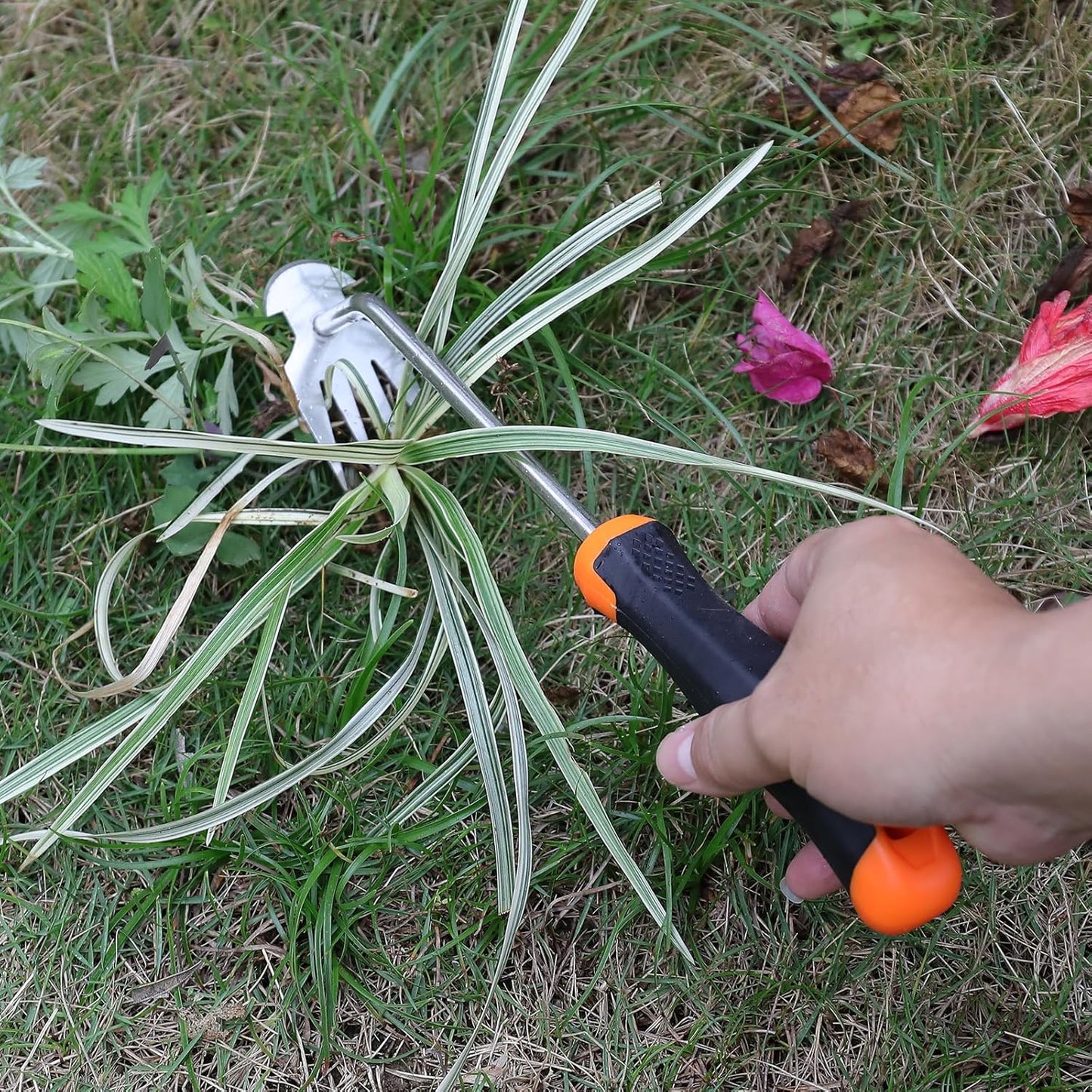 Weed Remover Tool,Garden Weed Tool, Portable Garden Weeding Tool for Vegetable Gardening Backyard Farm Planting & Weeding (Rubber Handle)
