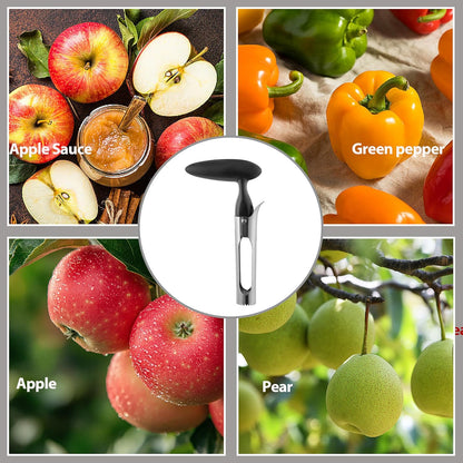 Apple Corer - Ergonomics Handle with Sharp Serrated Blade, Stainless Steel Apple Corer Remover Tool, Easy to Use for Fruit Vegetable and Baking, Dishwasher Safe - Black